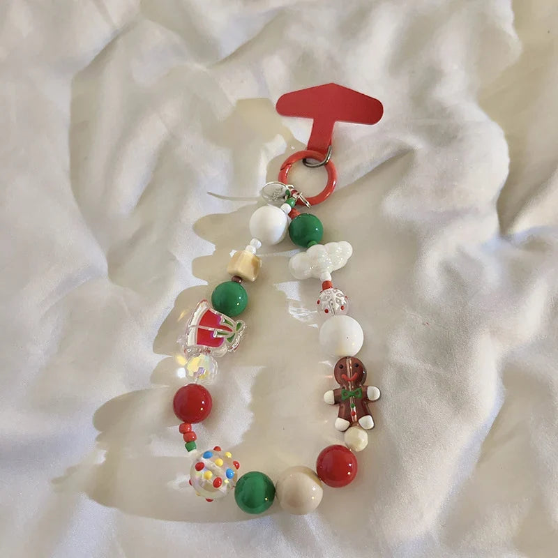 Unisex sleutelhanger met kerstthema en kralenhanger
