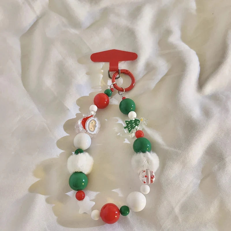 Unisex sleutelhanger met kerstthema en kralenhanger