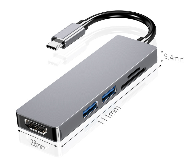 USB-C Hub – Compacte 5-in-1 Oplossing met 4K HDMI