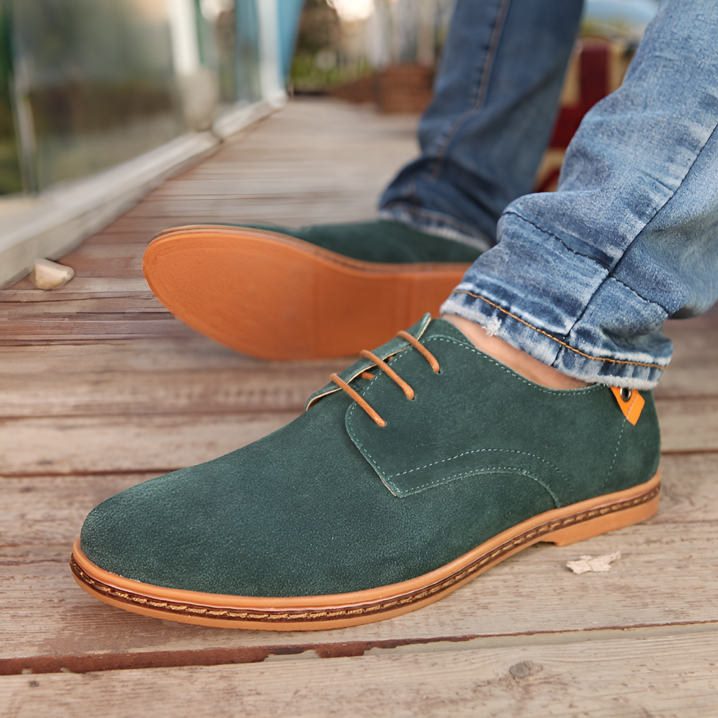 Vegan suède oxfords voor heren met veters