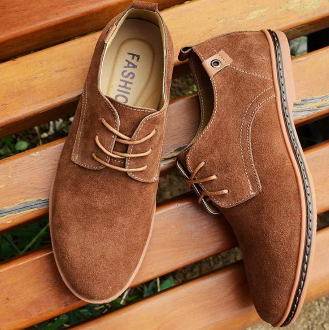 Vegan suède oxfords voor heren met veters