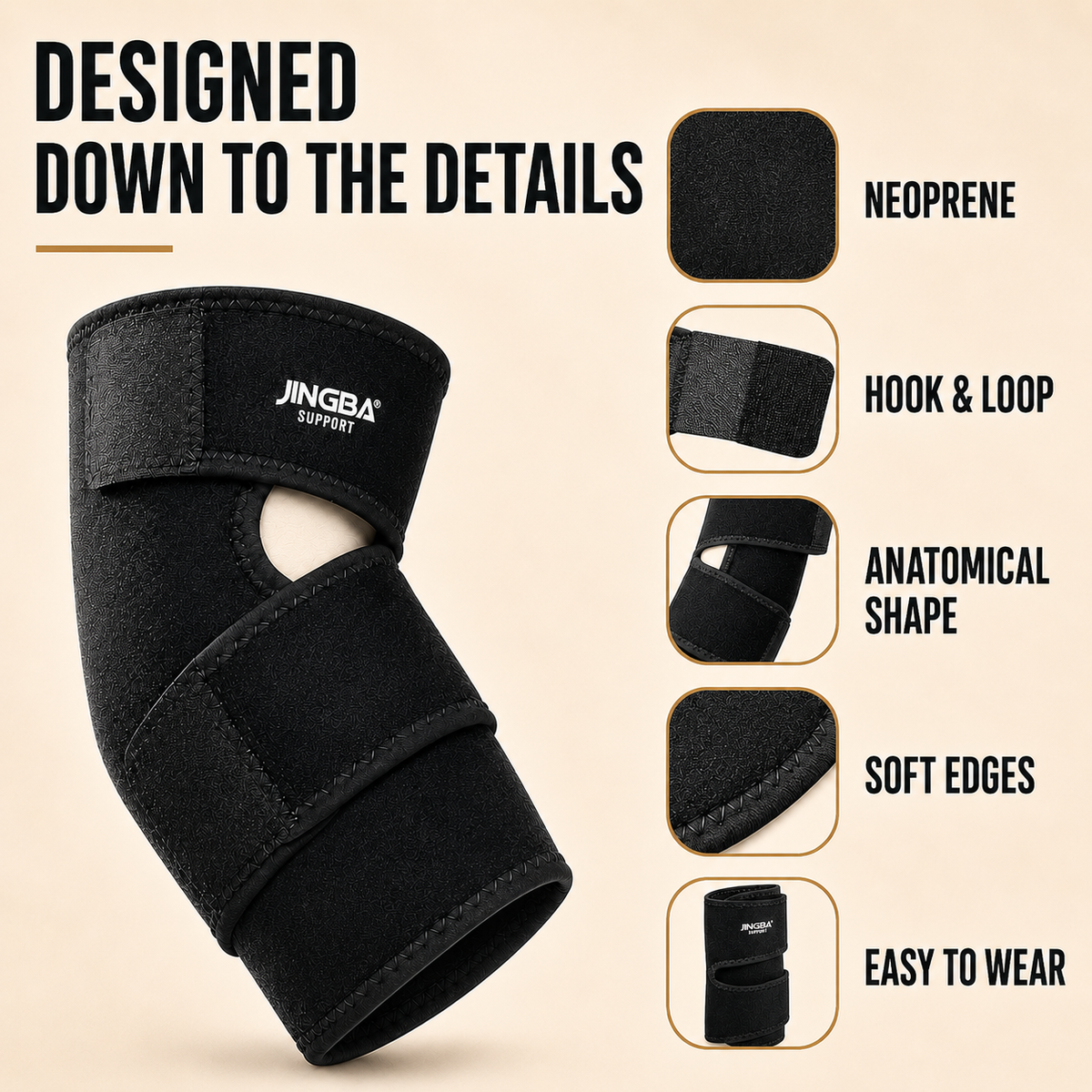 Verstelbare elleboog compressiebrace