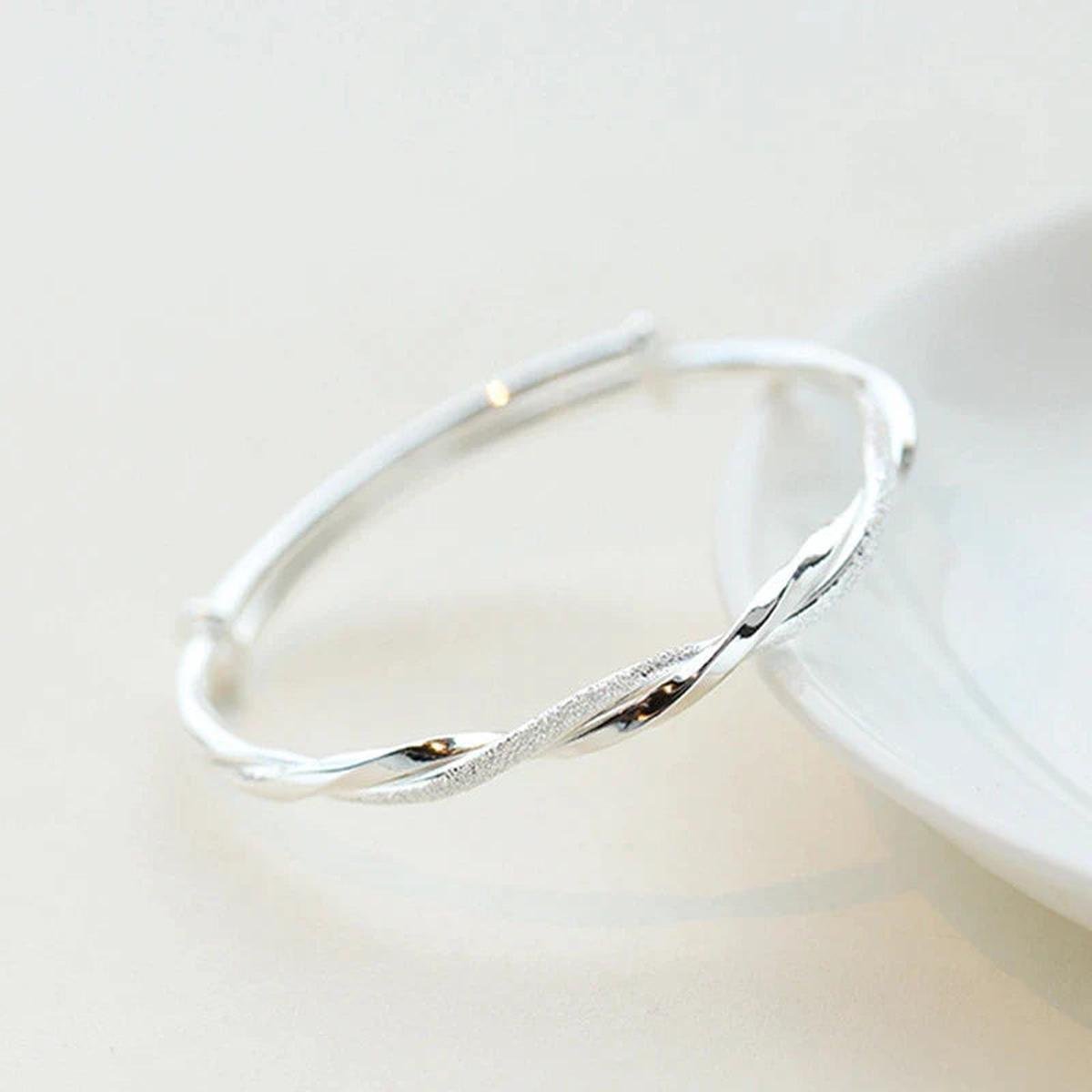 Verstelbare geometrische armband van 925 zilver