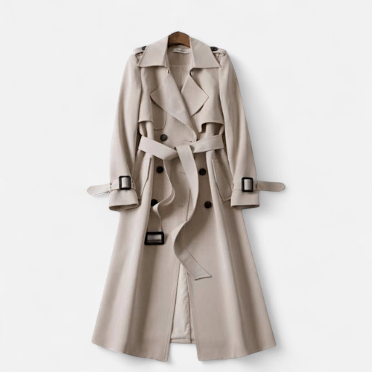 Vintage trenchcoat voor dames met iconische, moderne pasvorm