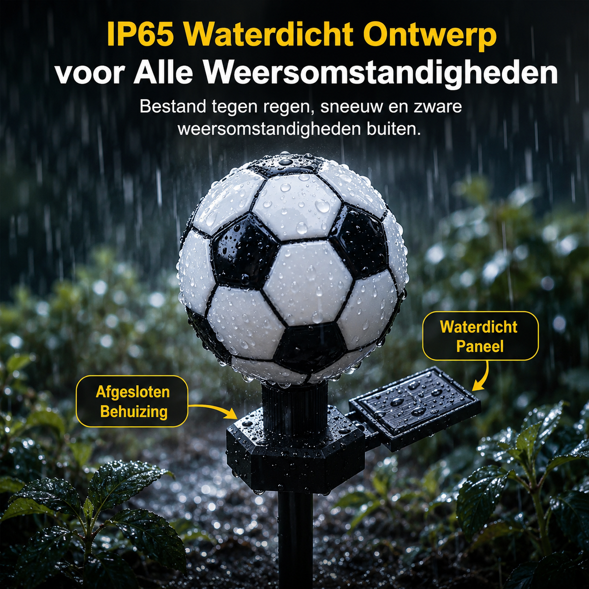 Voetbal solar lamp — WK 2026 tuindecoratie