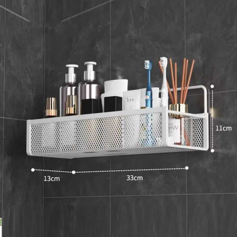 Wandgemonteerd opbergrek voor de badkamer
