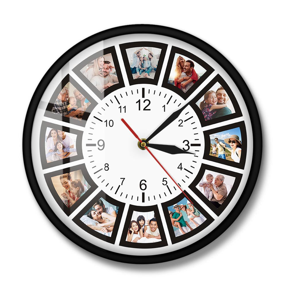 Wandklok met fotocollage – Aanpasbaar en stijlvol ontwerp – Ideaal voor het bewaren van uw mooiste herinneringen