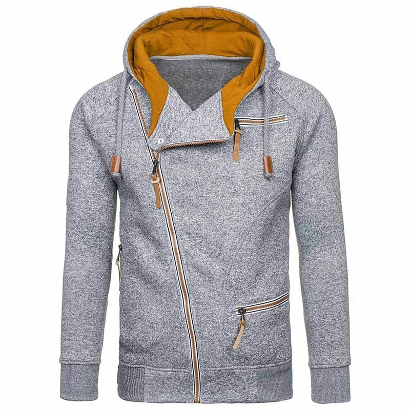 Warme effen hoodie met lange mouwen voor vrije tijd