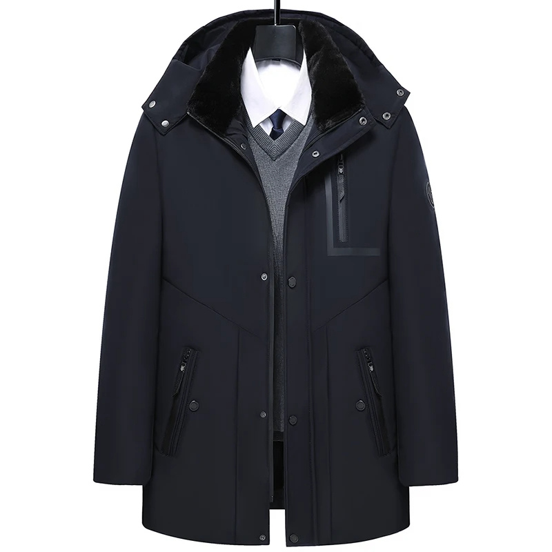 Warme winterparka voor heren met afneembare capuchon