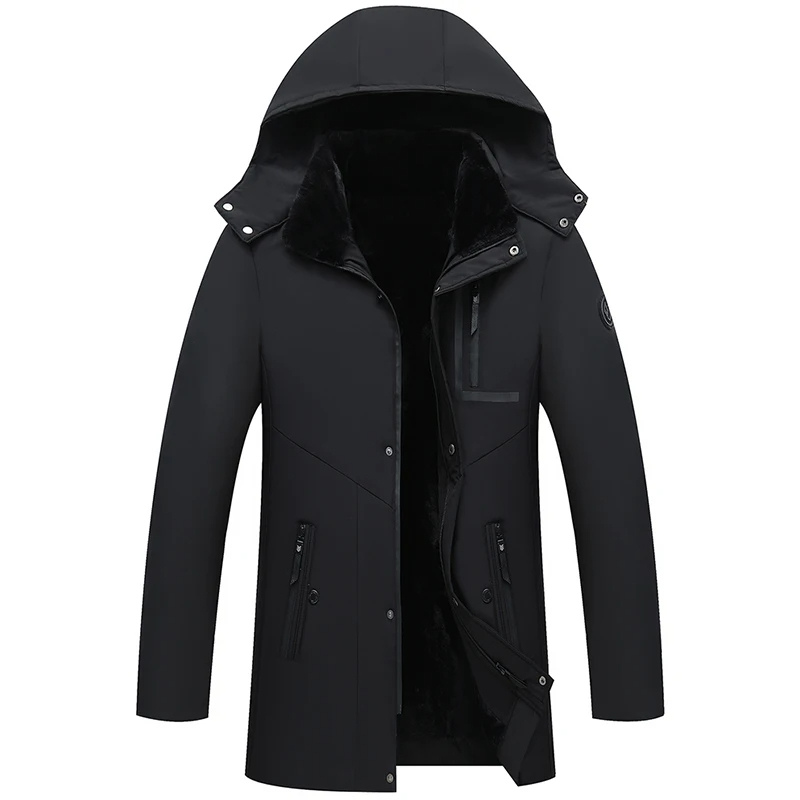 Warme winterparka voor heren met afneembare capuchon