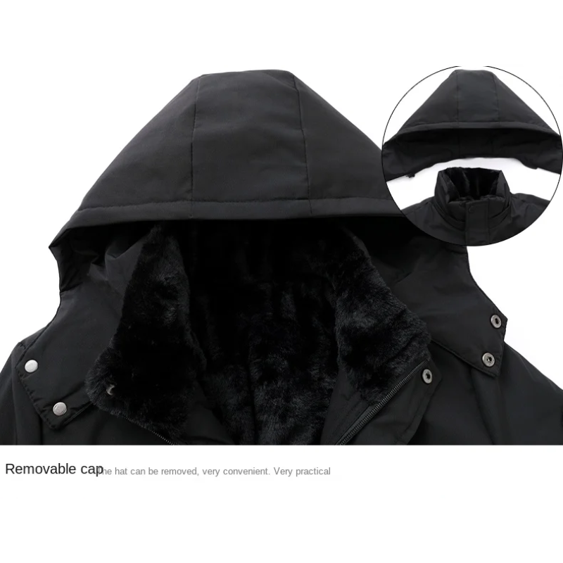 Warme winterparka voor heren met afneembare capuchon
