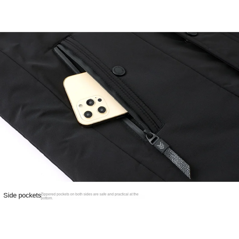 Warme winterparka voor heren met afneembare capuchon