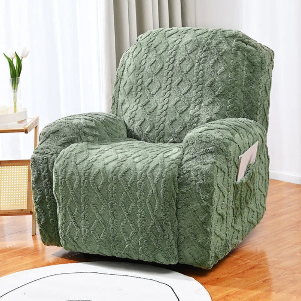 Wasbare recliner stoelhoes met kabelbrei-textuur