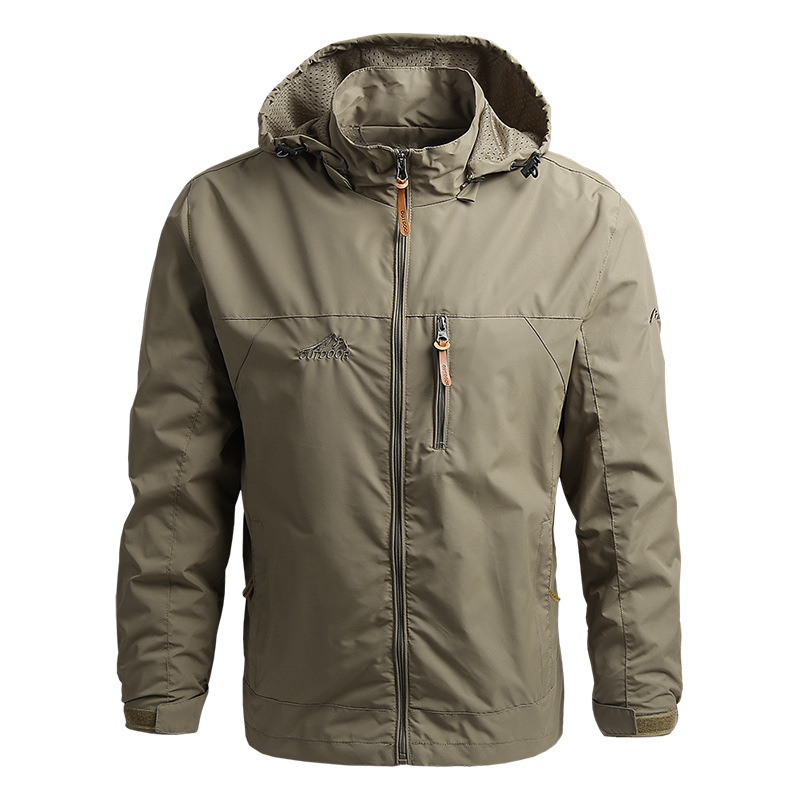 Wind- en waterdichte herenjas in militaire stijl