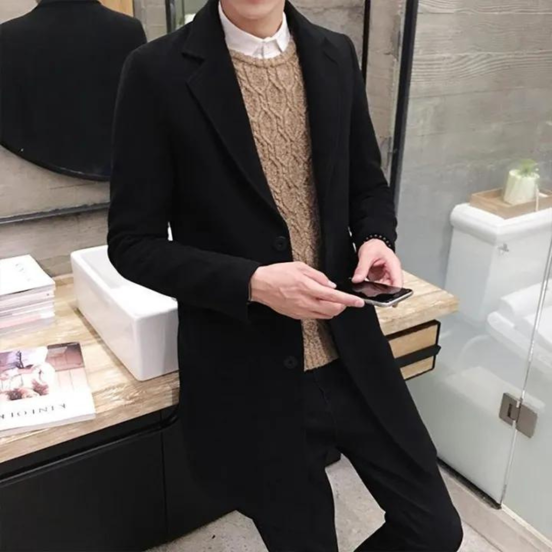 Winddichte slim fit trenchcoat voor heren