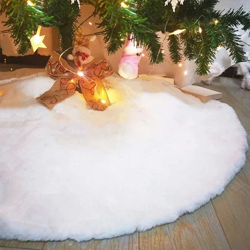Witte kerstboomrok van imitatiebont met pluche textuur voor kerstdecoratie