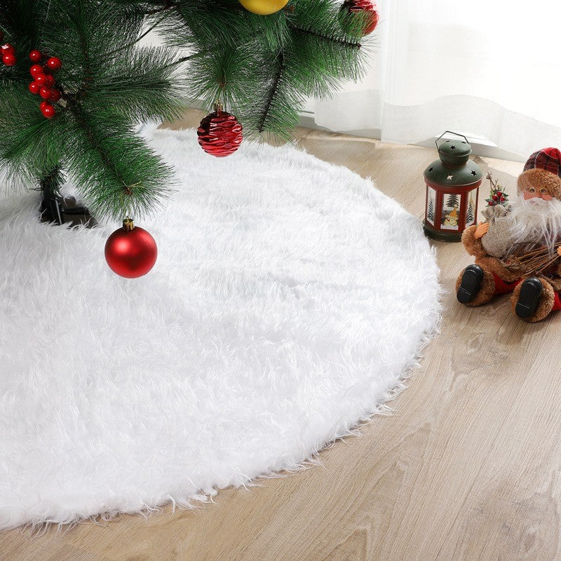 Witte kerstboomrok van imitatiebont met pluche textuur voor kerstdecoratie