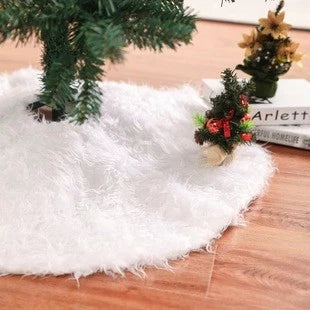 Witte kerstboomrok van imitatiebont met pluche textuur voor kerstdecoratie