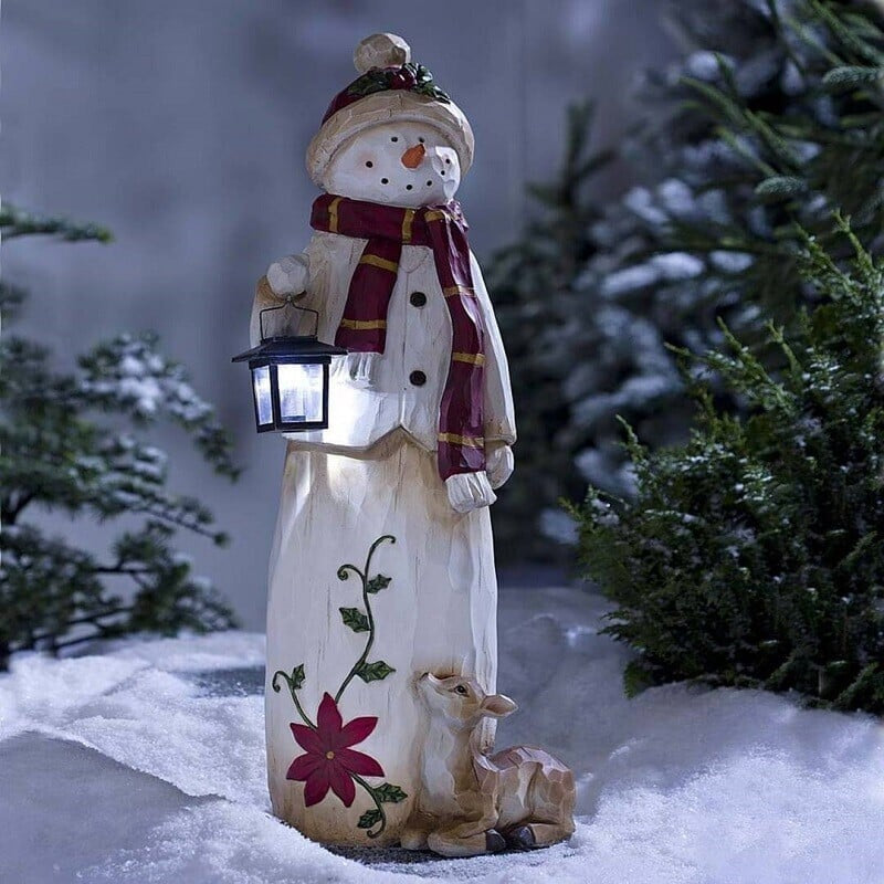 Sneeuwpop en kerstman in bosstijl