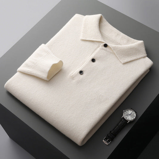 Zacht poloshirt met lange mouwen
